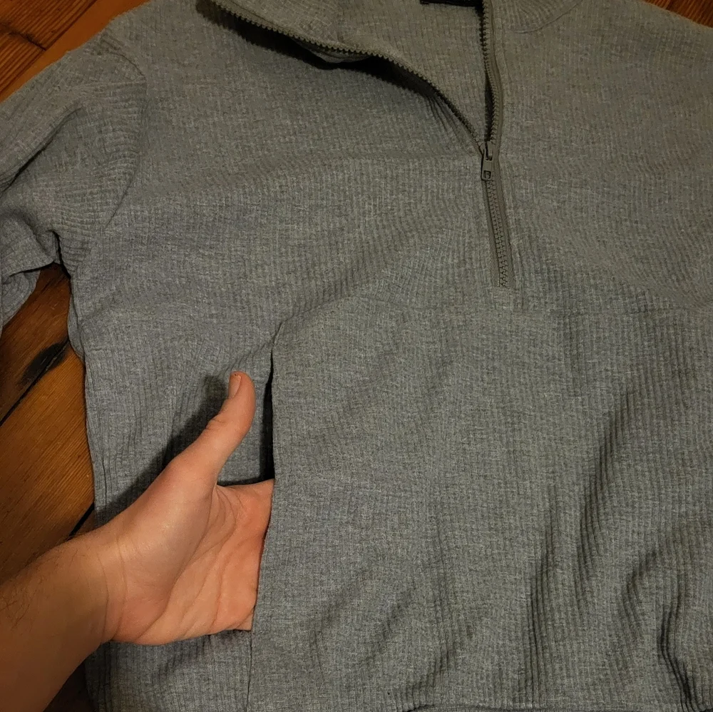 Gray Ribbed Lounge Set - Picture 3 of 5